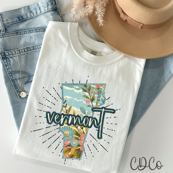 Retro Floral States DTF (NC-WV)