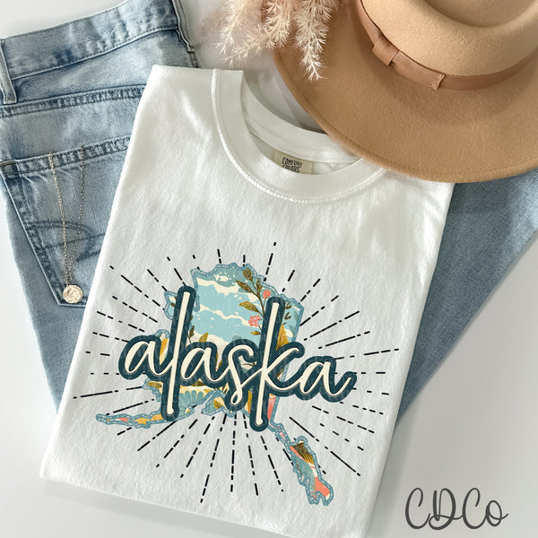 Retro Floral States DTF (AL-KS)