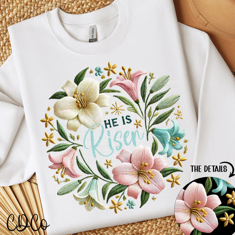 He Is Risen Floral 3685 DTF