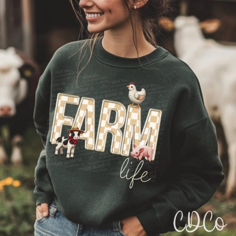 Farm Life Faux Embroidery 2704 DTF