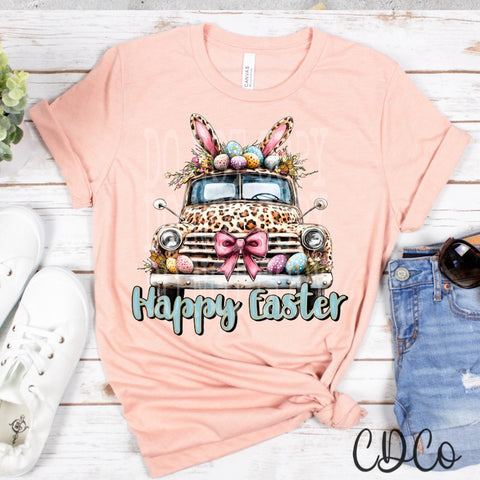Happy Easter Floral Bunny Ears Truck 2710 DTF
