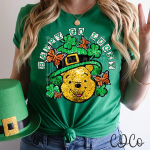 Happy Go Lucky Bear Faux Accents 2702 DTF