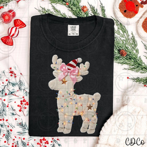Reindeer Wrapped Lights Faux Accents 10046 DTF