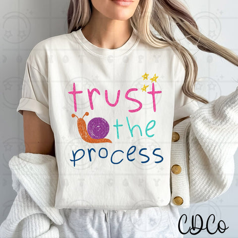 Trust the Process Snail Scribble Kid Art 5094 DTF