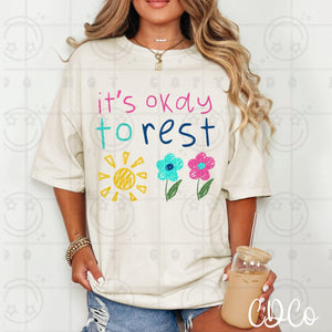 It's Okay To Rest Scribble Kid Art 5092 DTF