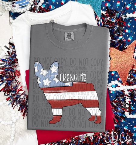 Patriotic Dog White Text 4 of 7 DTF