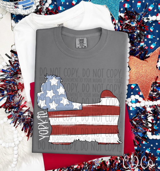 Patriotic Dog White Text 7 of 7 DTF