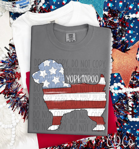 Patriotic Dog White Text 7 of 7 DTF