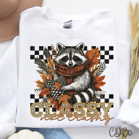 Fall Classy Not Trashy Raccoon DTF