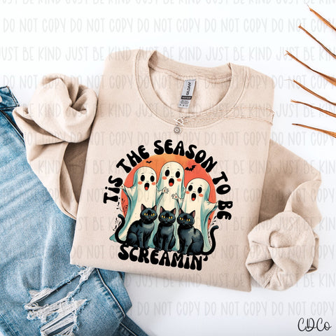 Tis The Season To Be Screamin Ghost Cats 7673 DTF