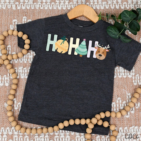 Ho Ho Ho Bell Tree Reindeer 7678 DTF