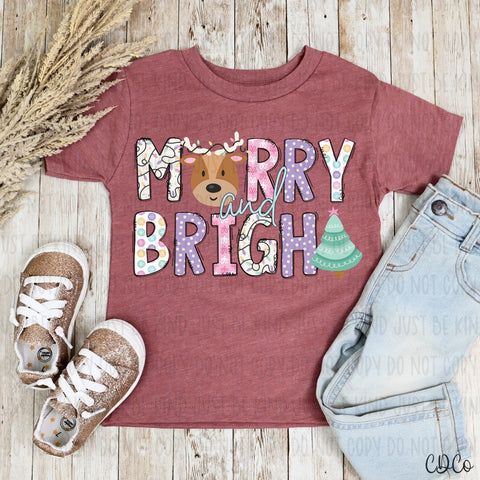 Merry Bright Reindeer Tree 7681 DTF