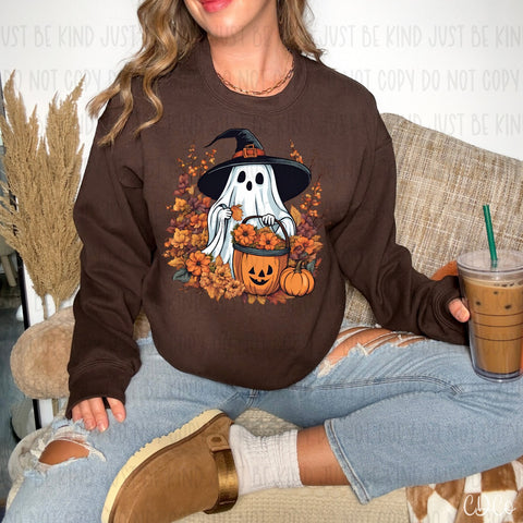 Halloween Pumpkin Ghost Floral - 7691 DTF