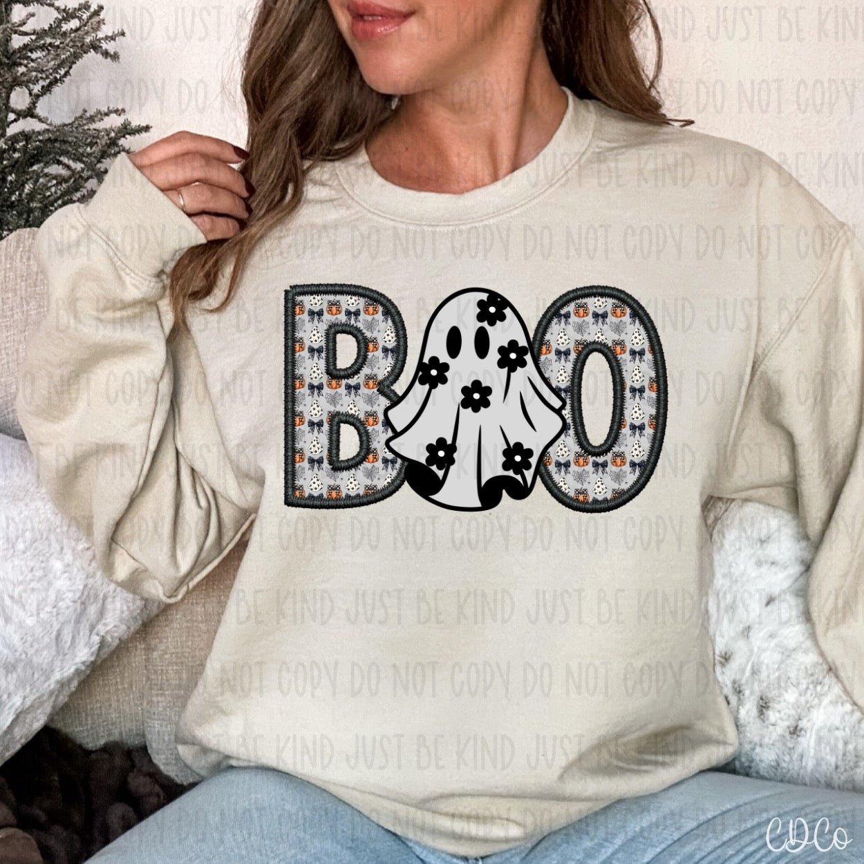 Boo Faux Embroidery Ghost 7701 DTF