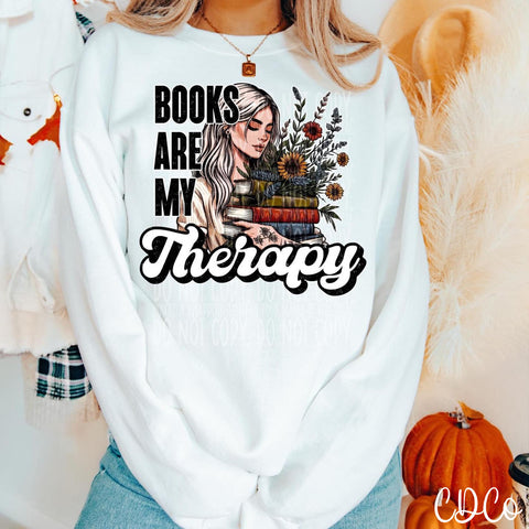 Books Are My Therapy DTF