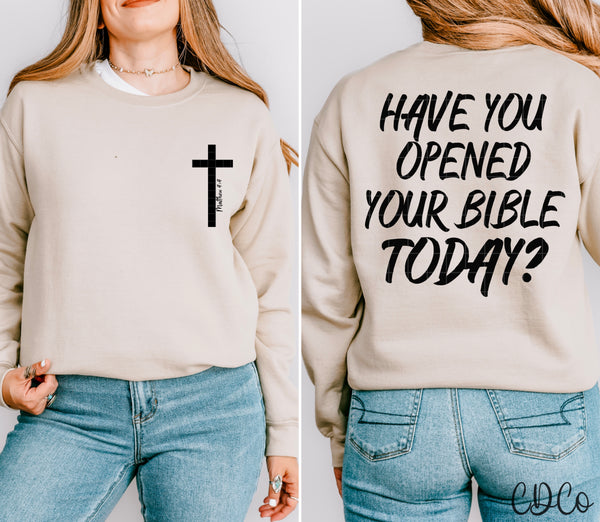 Have You Opened Your Bible Today / Black w/3.5" Pocket 9159 DTF - Chase Design Co.