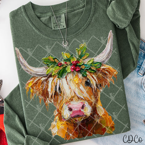 Christmas highland Cow -  7858 DTF