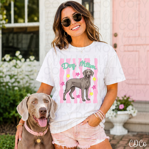 Dog Mom Pink Striped DTF - Chase Design Co.