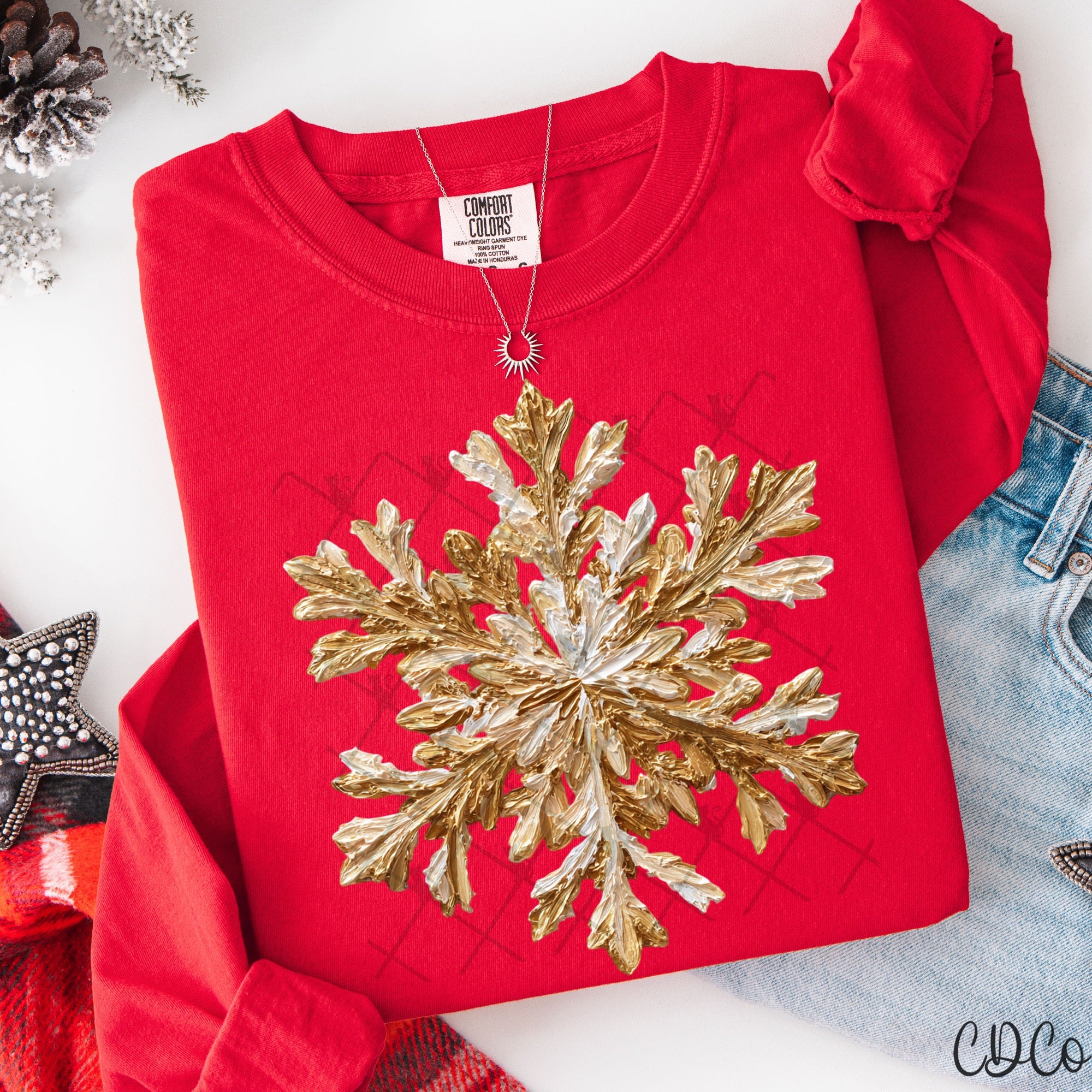 Hand Painted Snowflake -  7908 DTF