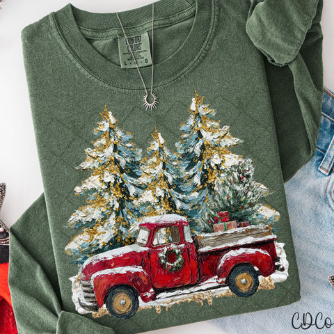 Hand Painted Vintage Truck -  7915 DTF