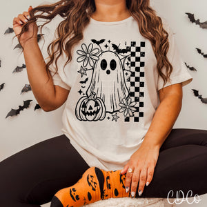 Ghost Pumpkin Checkered DTF