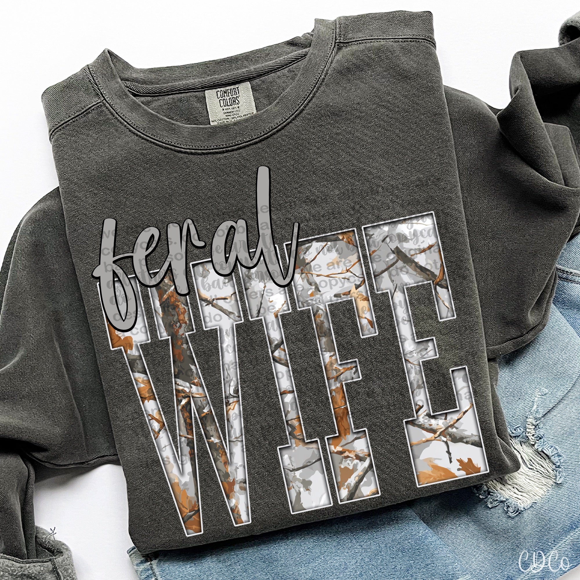 Camo Feral Wife -  7928 DTF