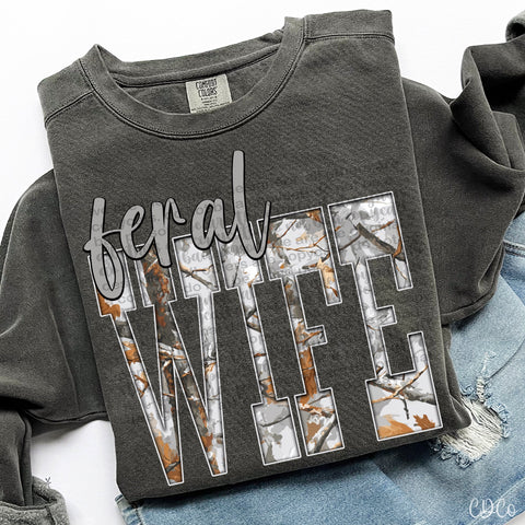 Camo Feral Wife -  7928 DTF