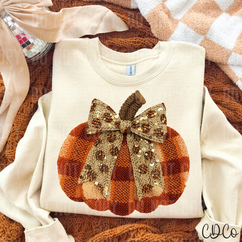 Fall Plaid Pumpkin Bow -  7951 DTF