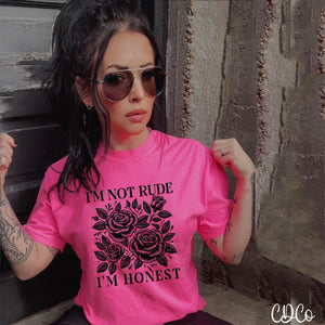 I'm Not Rude I'm Honest Roses Black 2646 DTF