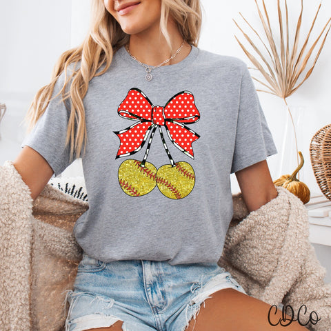 Softball Cherries- 7424 DTF