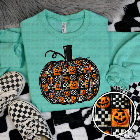 Pumpkin With Checkers And Tiny Pumpkins 7275 DTF