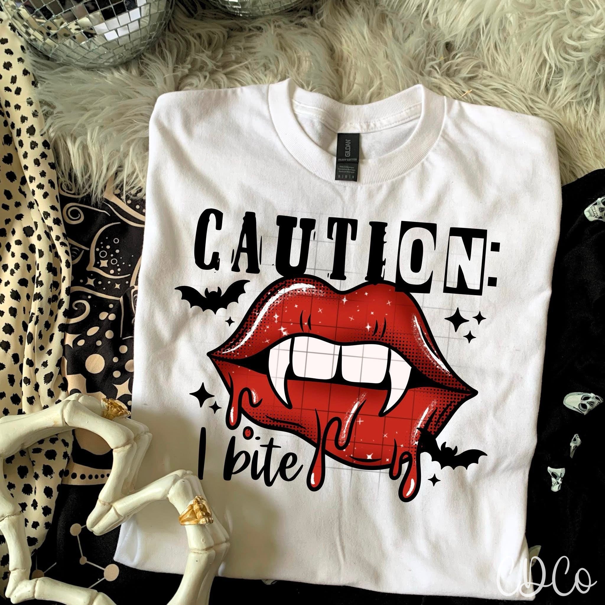 Caution I Bite / Black - 7562 DTF