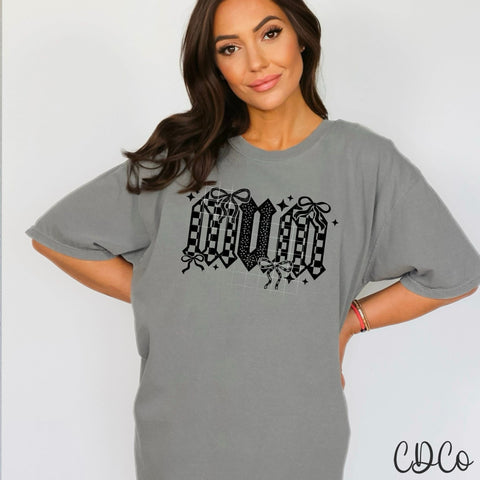 Mum With Bows / Black - 7597 DTF