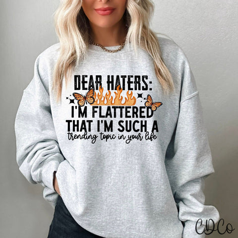 Dear Haters / Black - 7598 DTF