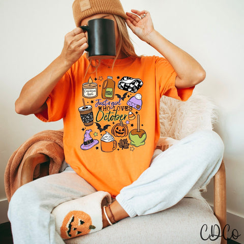 Just A Girl Who Loves October - 7599 DTF