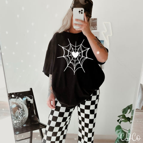 Spider Web Heart / White - 7551 DTF
