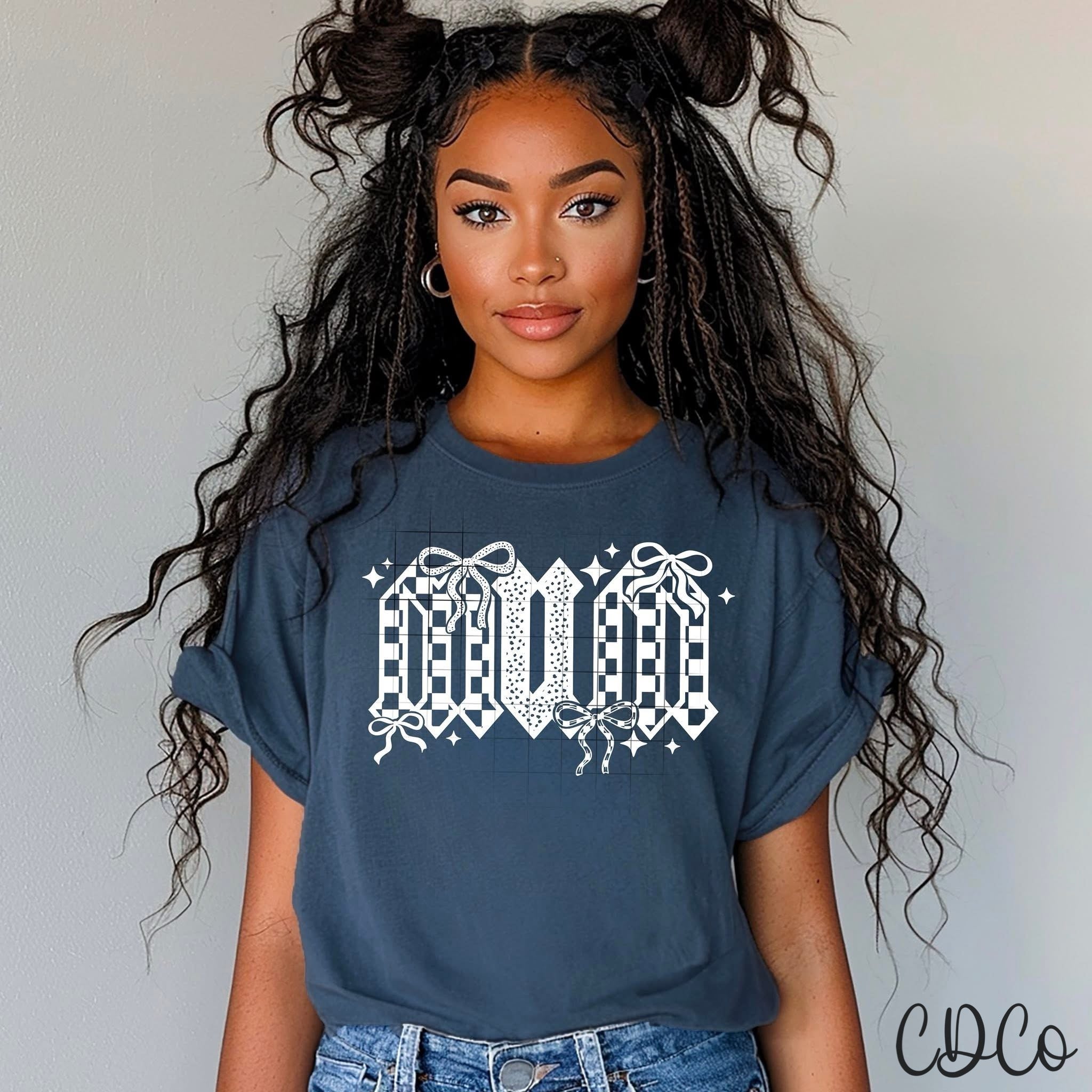 Mum With Bows / White - 7612 DTF
