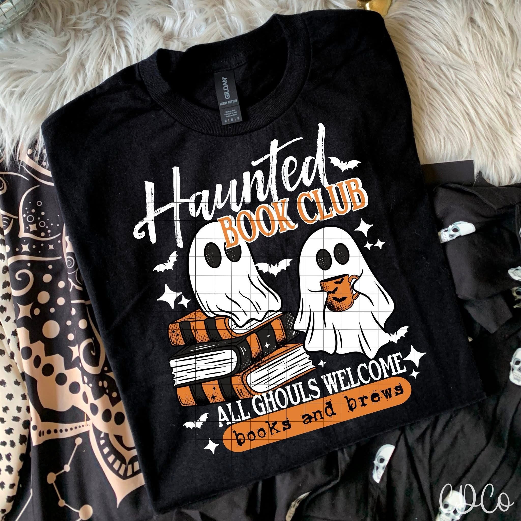 Haunted Book Club / White - 7558 DTF