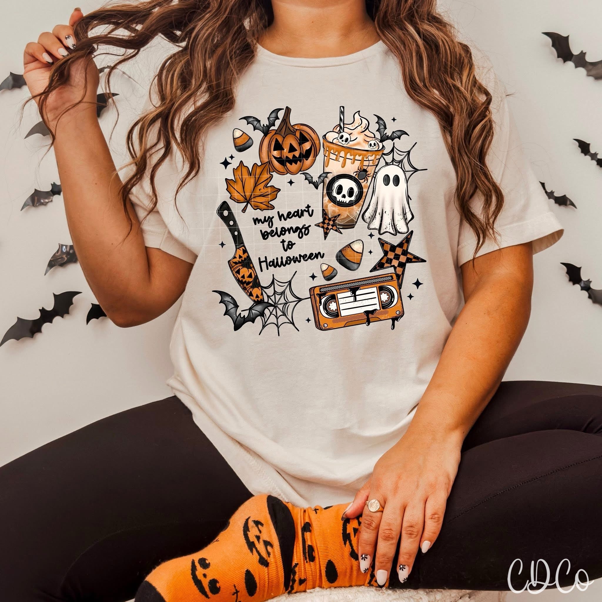 My Heart Belongs To halloween / Black - 7559 DTF