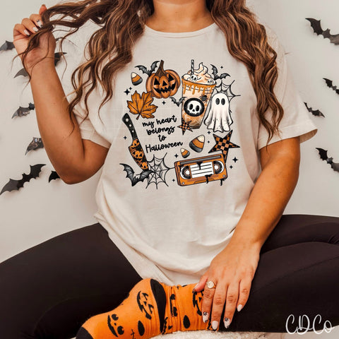 My Heart Belongs To halloween / Black - 7559 DTF