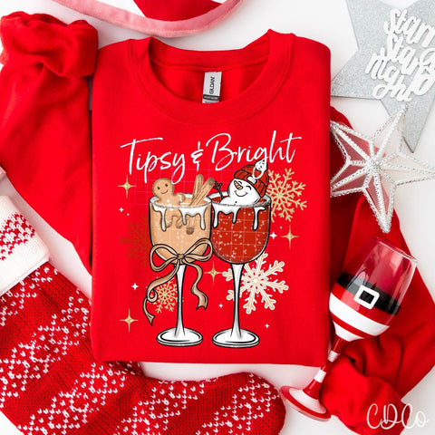 Tipsy & Bright / White  - 7527 DTF