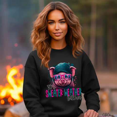 It's Sweater Weather Pig DTF