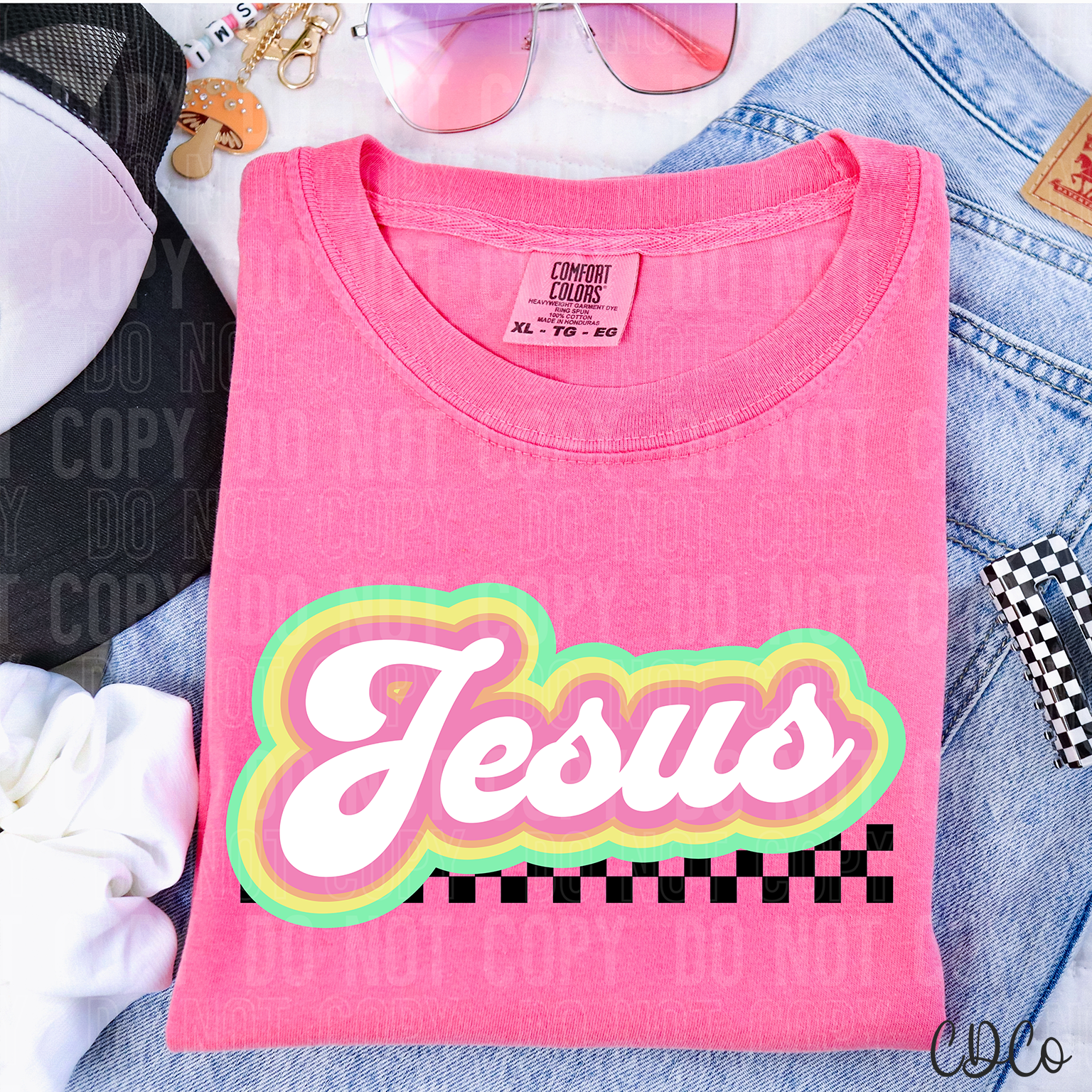 Jesus Colorful Checkered 3841 DTF