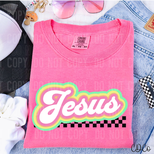 Jesus Colorful Checkered 3841 DTF