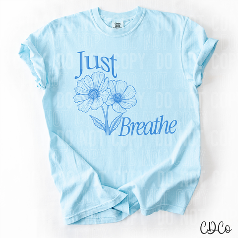 Just Breathe Floral Blue 6310 DTF