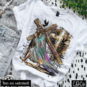Jesus Carry Cross Gold Brights 2821 DTF