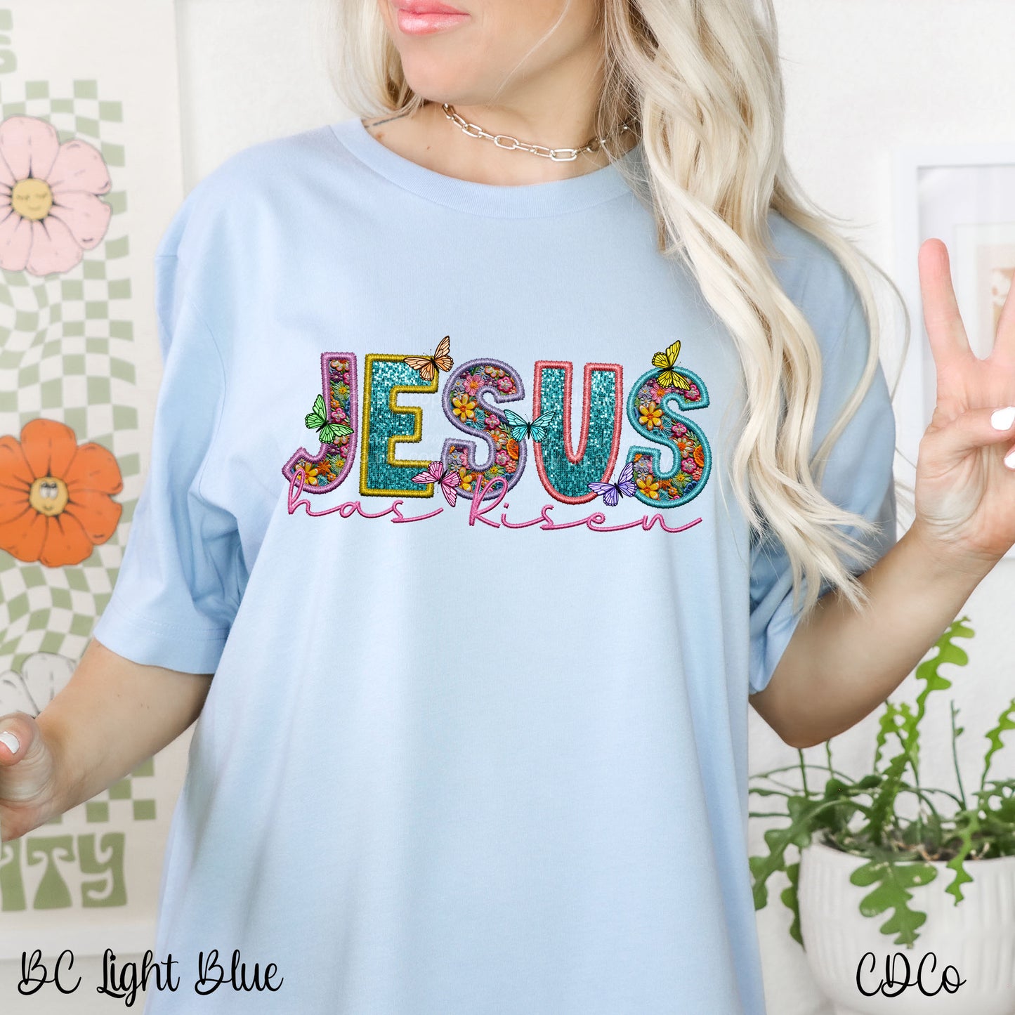 Jesus Has Risen Faux Embroidery DTF