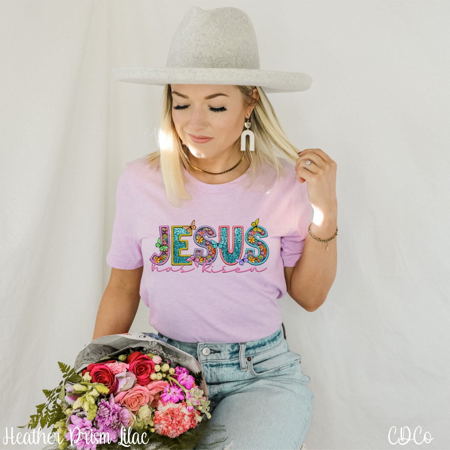 Jesus Has Risen Faux Embroidery DTF