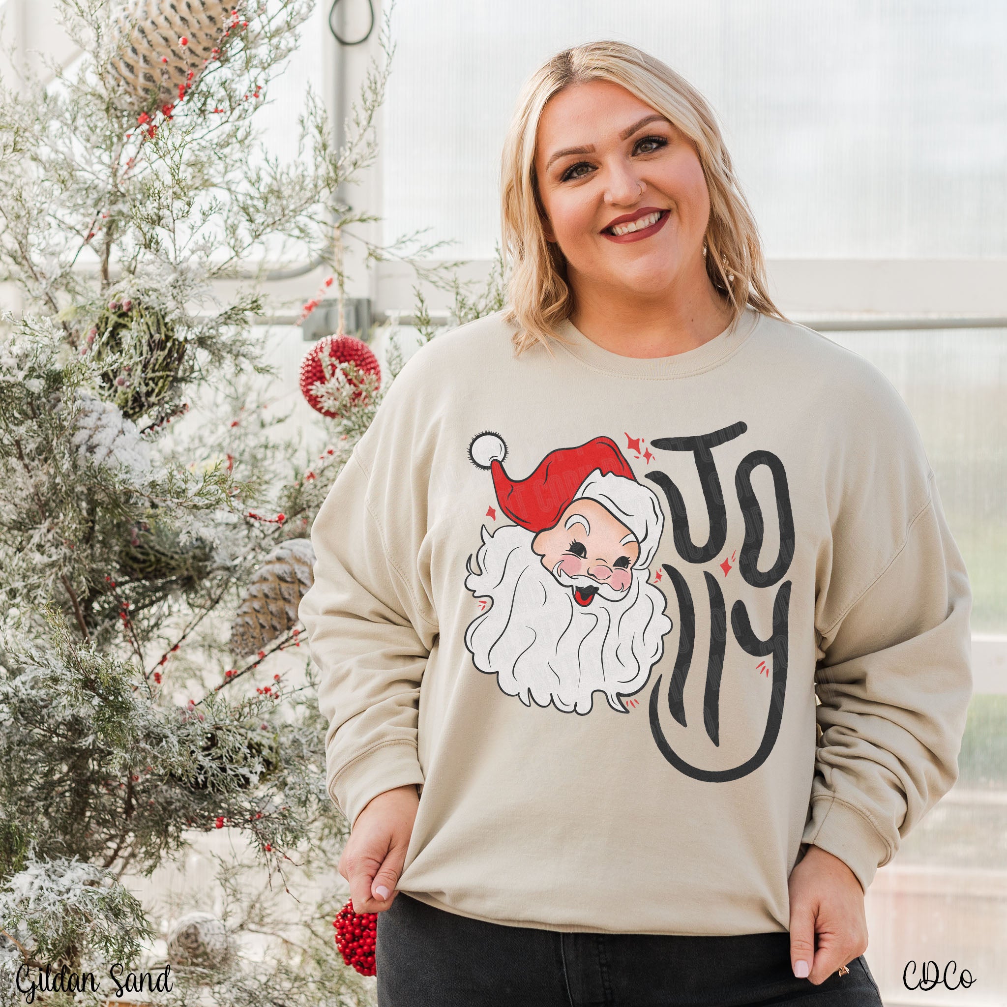 Jolly Santa Text DTF