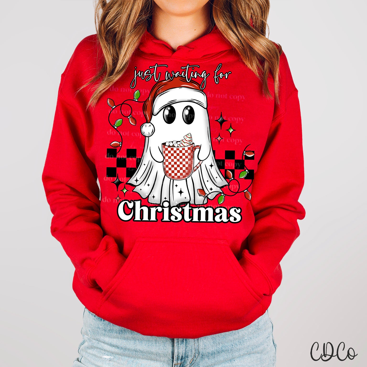 Just Waiting for Christmas Ghostie Cocoa DTF